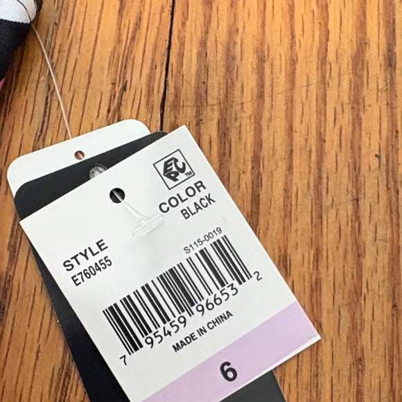 ISLAND ESCAPE Triple Tier Bandeau Tankini Top sz 6 Black Pink Swimwear NWT - Picture 2 of 10